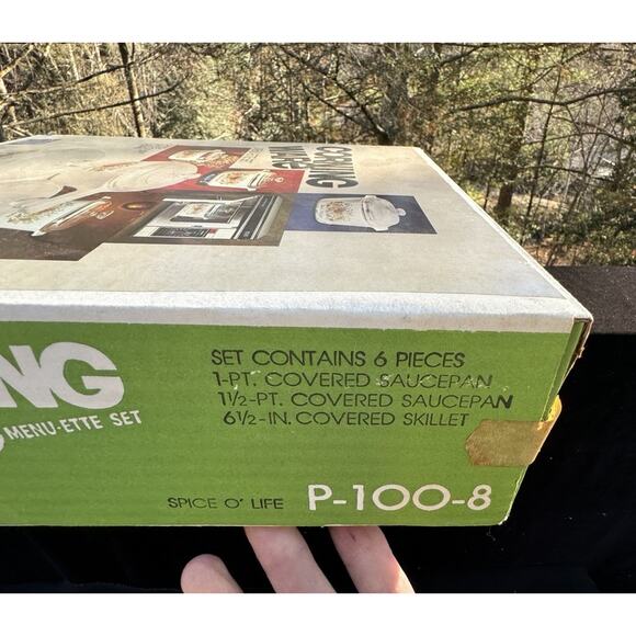 Vintage Corning Ware Menu-ette 6 Piece Set Spice Of Life NIB P-100-8 New! Sealed - Picture 3 of 8